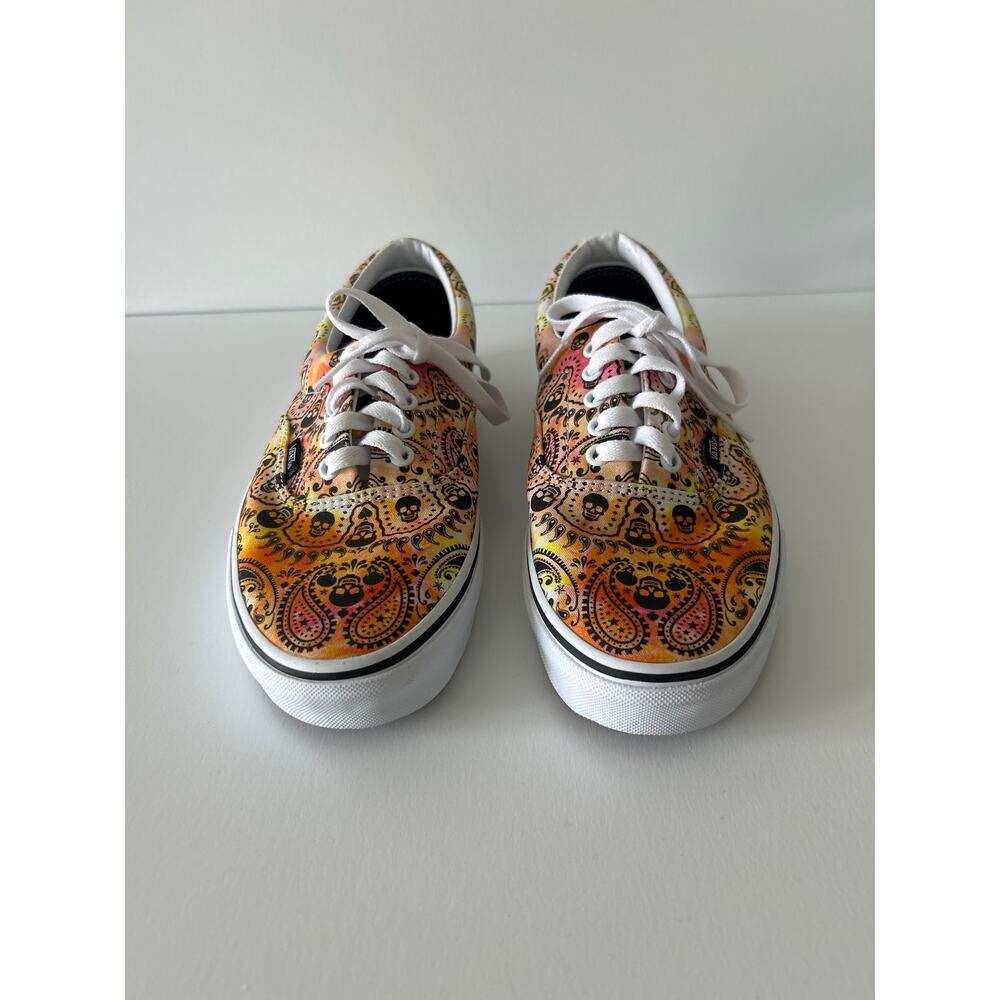 Vans Orange Tie Dye Skull Bandana Sneakers 10 - Picture 3 of 8